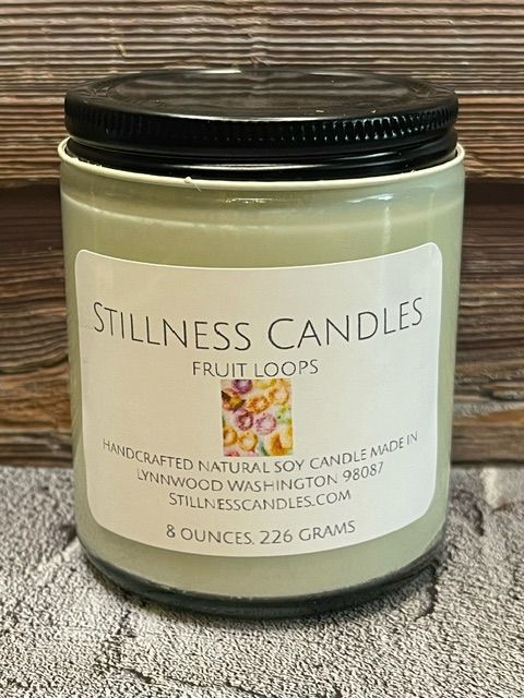 Fruit Loops  Natural Soy Candle 8 oz clear vessel