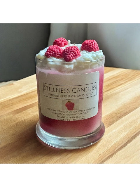 Strawberries and Cream Dessert 11 oz Natural Soy Candle