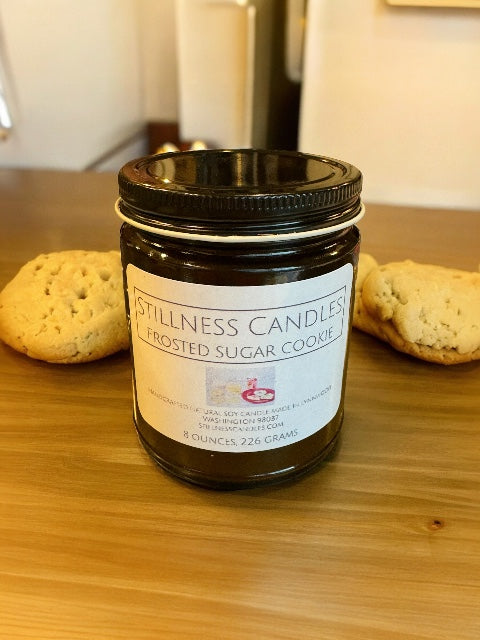 Frosted Sugar Cookie Natural Soy Candle 8 oz brown vessel