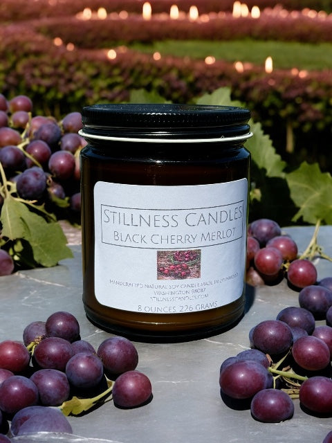 Black Cherry Merlot Natural Soy Candle 8 oz