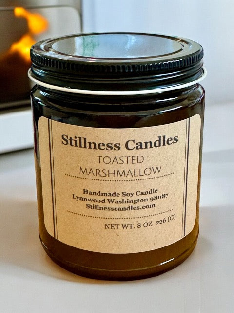 Toasted Marshmallow Natural Soy Candle 8 oz brown vessel