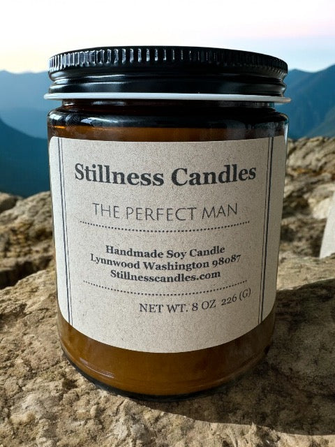 The Perfect Man Natural Soy Candle 8 oz brown vessel