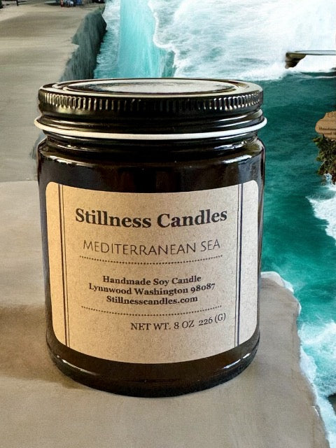 Mediterranean Sea Natural Soy Candle 8 oz (Perfume Like Scent}