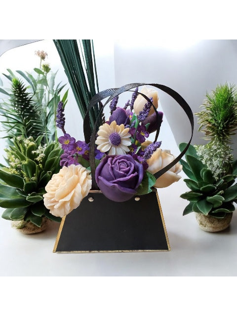 Candle Wax Bouquet in Purse Gift Box