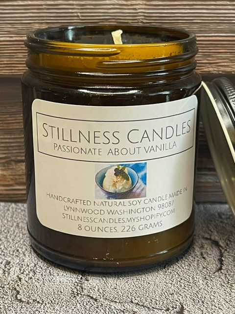 Passionate About Vanilla Natural Soy Candle 8 oz brown vessel