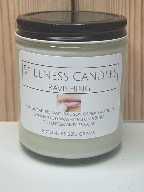 Ravishing Natural Soy Candle 8 oz clear vessel